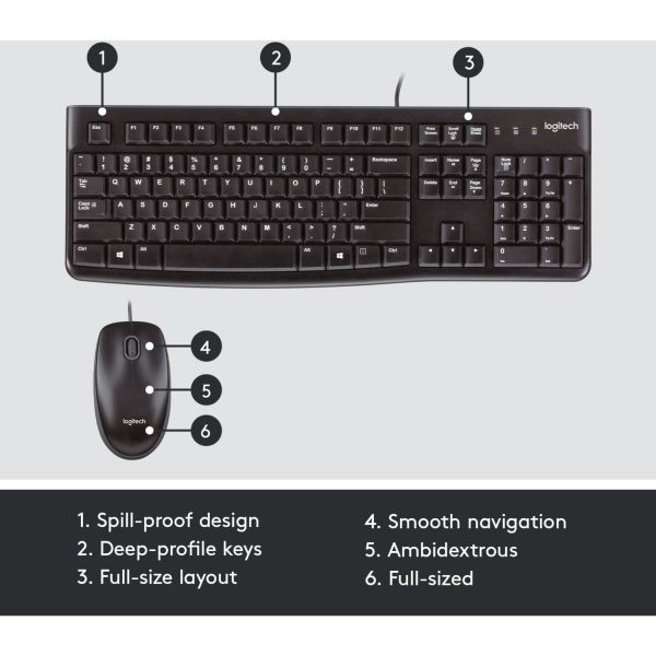 Logitech Desktop MK120 schwarz, Desktop-Set, DE-Layout