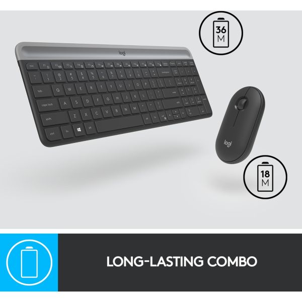Logitech MK470 Slim Combo graphit, DE-Layout Scissor-Switch